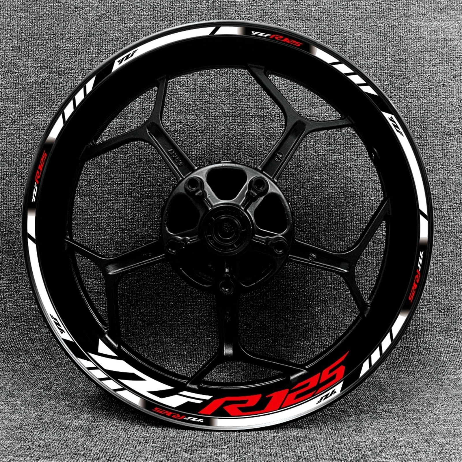 Accessories Motorcycle Reflective Rim Edge Emblem Stripes Wheel Stickers Decals for Yamaha YZF R125 Decorative(Color8)