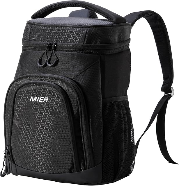 MIER Lunch Backpack Insulated Cool Rucksack Large Picnic Bag Lightweight Leakproof Cooler Box Cold Backpacks for Work, Camping, Hiking, Beach