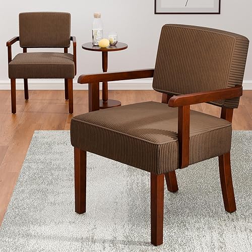 Miniatura 22 de Set de Sillas Accent de 2 con Mesa, Sillas de Sala de Estar con Asiento Suave y Reposabrazos para Sala de Estar, Dormitorio, Sala de Lectura, Sala