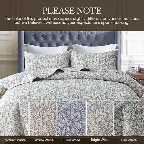 Miniatura 6 de DURLENGEN Juego de edredón amarillo tamaño individual, 2 piezas, rama gris con patrón de flores amarillas y hojas grises, juego de colcha ligera