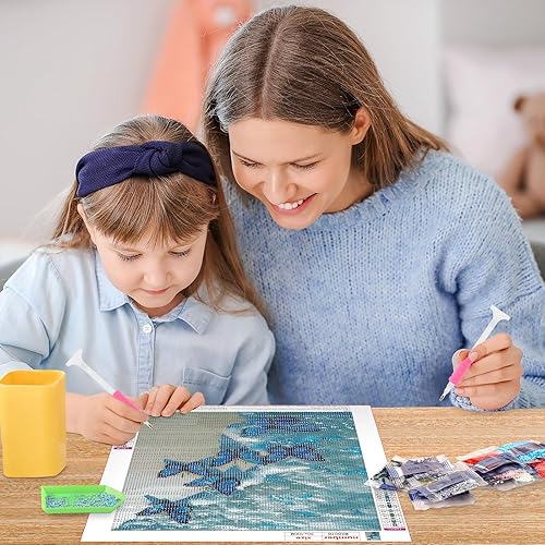 Miniatura 10 de MOGTAA Kits de pintura de diamantes para adultos, gnomos de taladro completo, kits de arte de diamantes para niños principiantes, kit de bricolaje