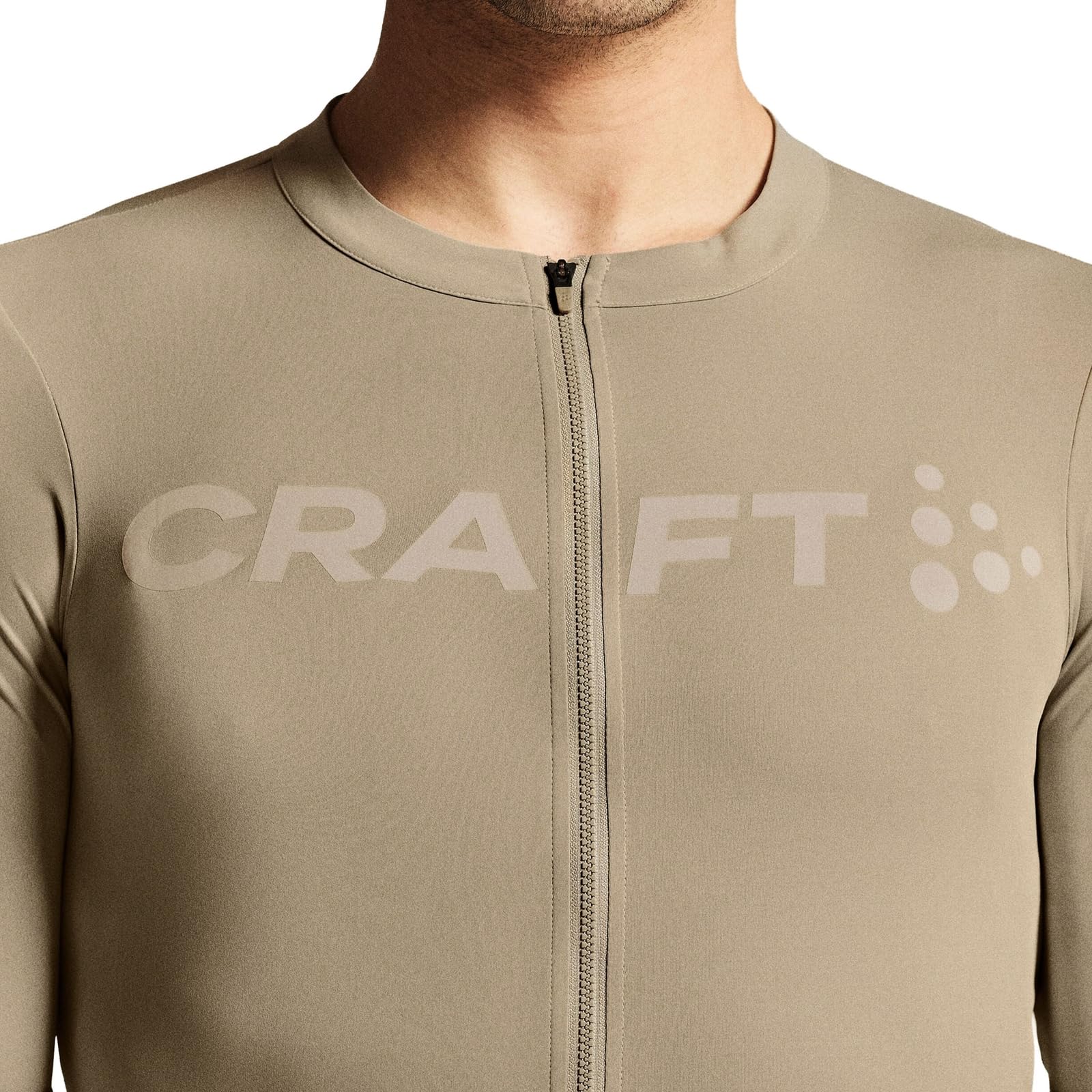 Craft Herren Trikot Radtrikot Kurzarmtrikot Funktionsshirt Endur Logo Jersey, Farbe:Beige, Größe:S, Artikel:-6080 hay