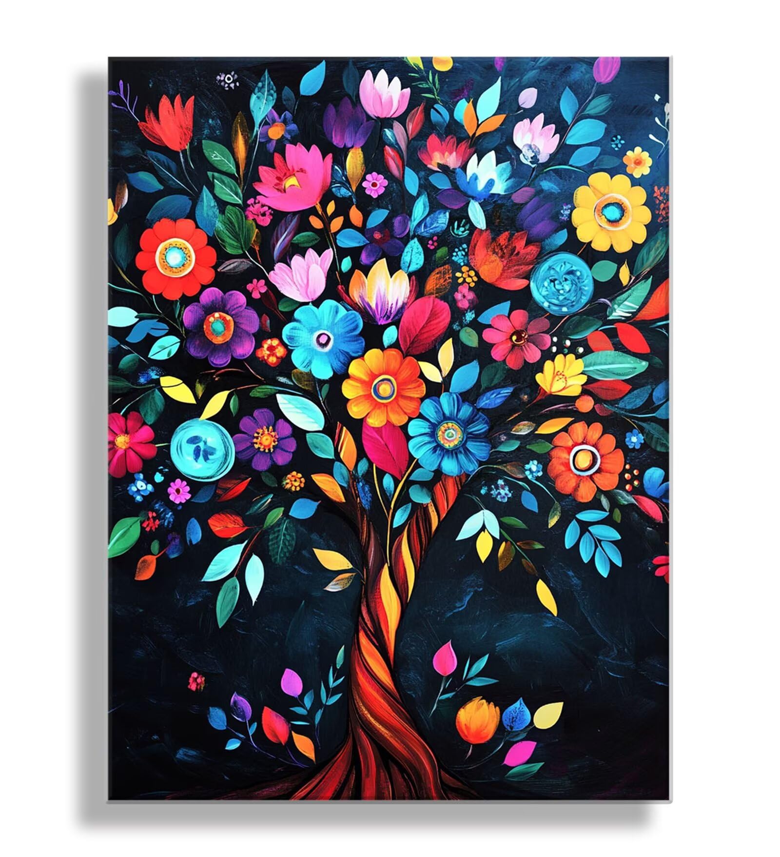 Dipingere con i Numeri Adulti fiore Albero, Quadri da Dipingere Numerati Fai Da Te per Principianti e Adultis, Olio La Pittura di Numeri Kit, Hobby Creativi Adulti, Decorazioni Casa 90x120cm Q3S-508