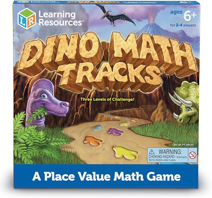 Juego de Mesa Edu. Dino Math Tracks para Niños miniatura 3