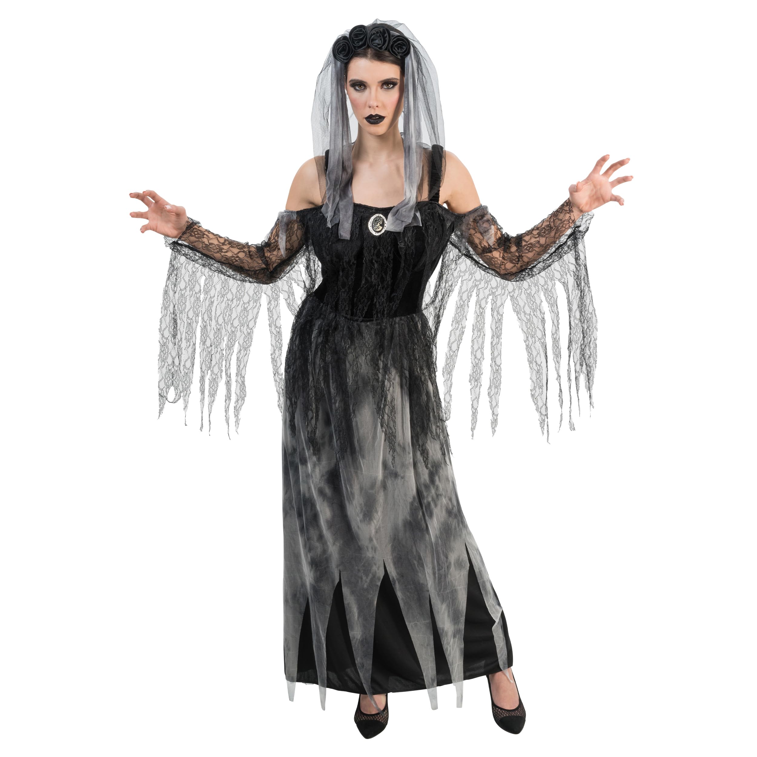 Chaks H4286L Kleid Gothic Dress, Black, L