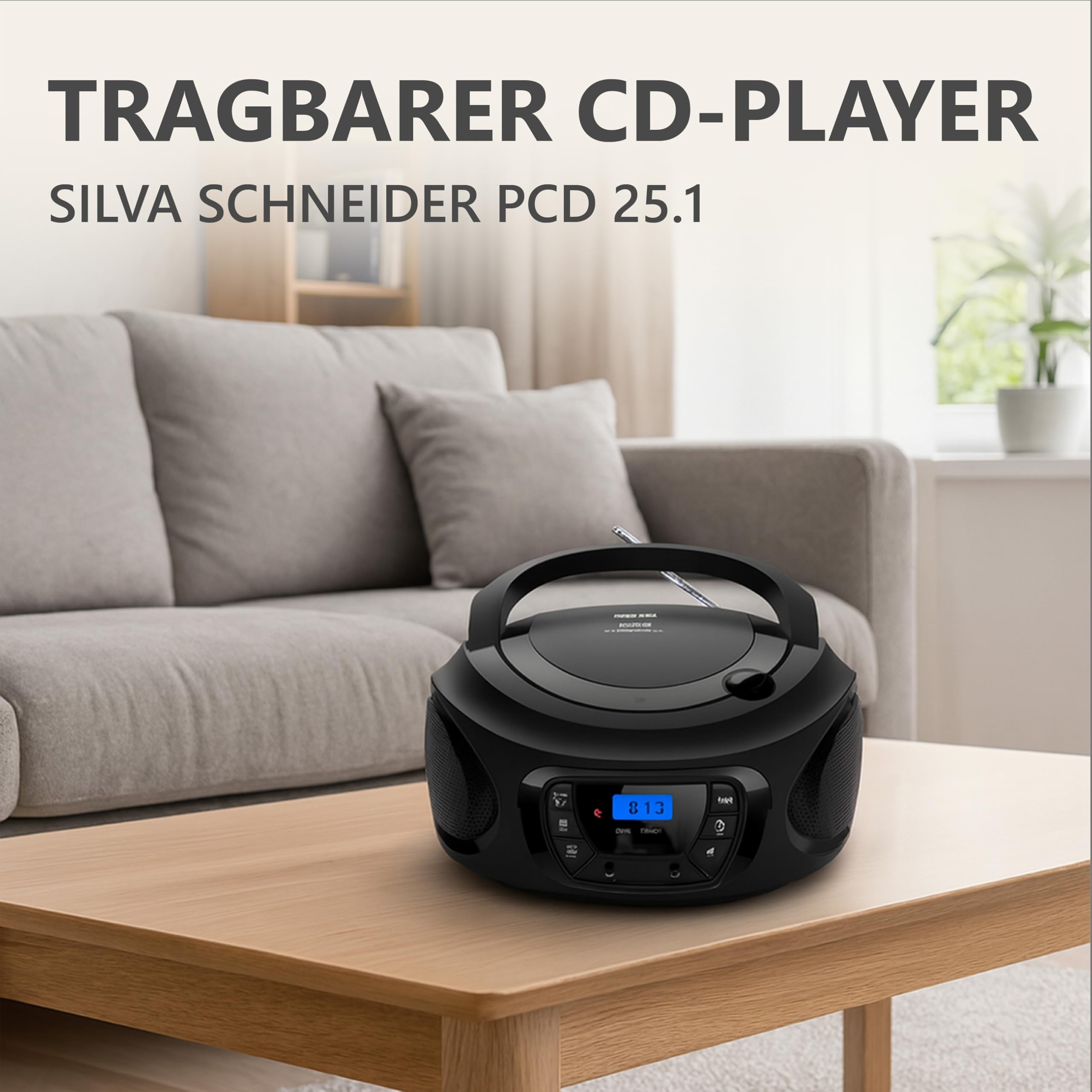 Silva Schneider PCD 25.1 Reproductor CD Portátil Radio FM PLL Pantalla LCD Negro