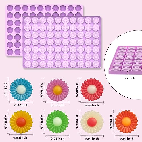 Miniatura 6 de Moldes de silicona de chocolate con margarita, moldes de caramelo de gomita para decoración de pasteles, molde de fondant de silicona con raspador