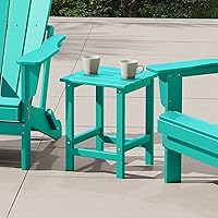 Vista 44 de Costaelm Mesas Laterales Cuadradas para Exteriores, Mesas de Patio Adirondack para Exteriores, Mesa Lateral de Patio de HDPE Resistente a