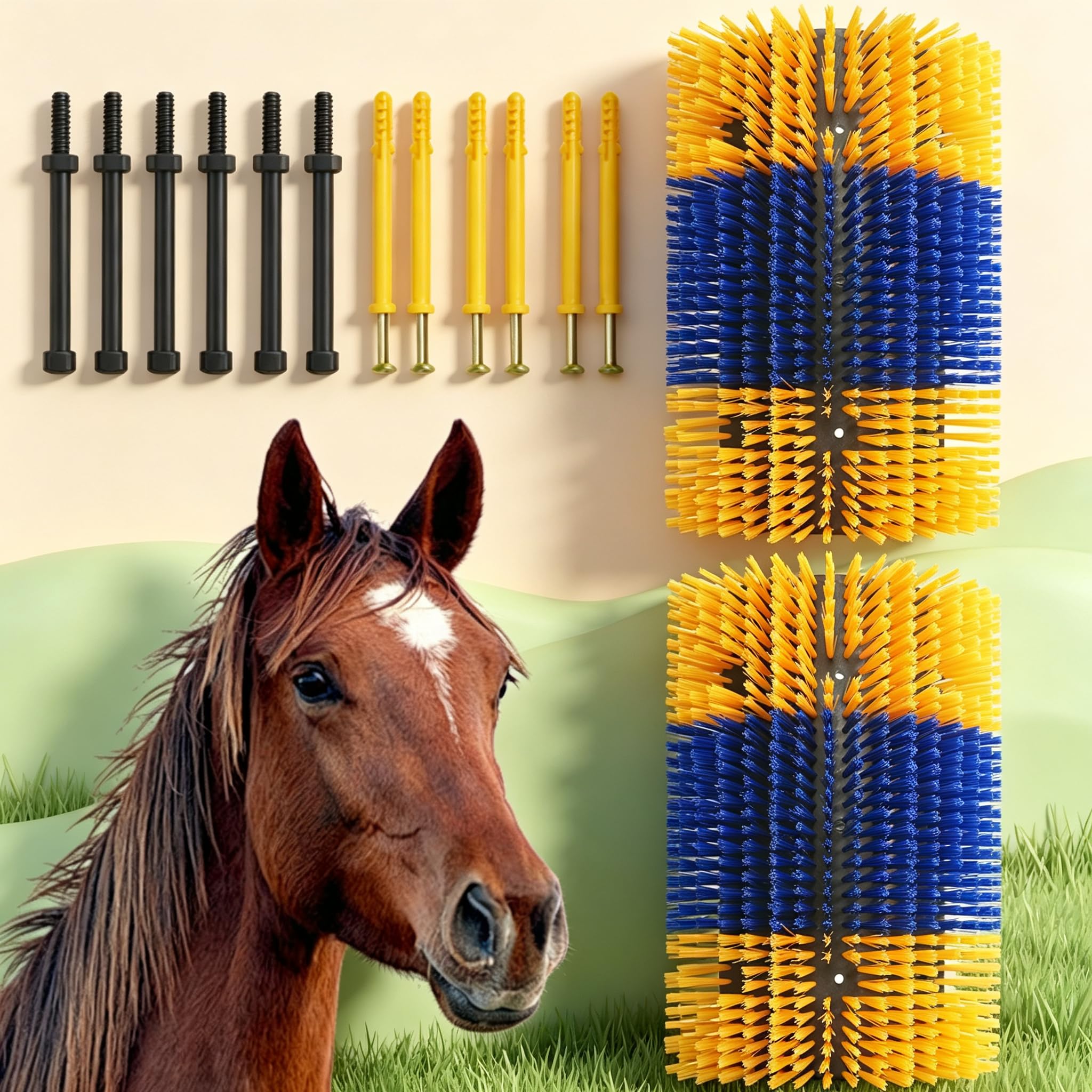 Garvee 2pcs Große Kratzbürste für Nutztiere, Fellpflege Juckreizlinderung