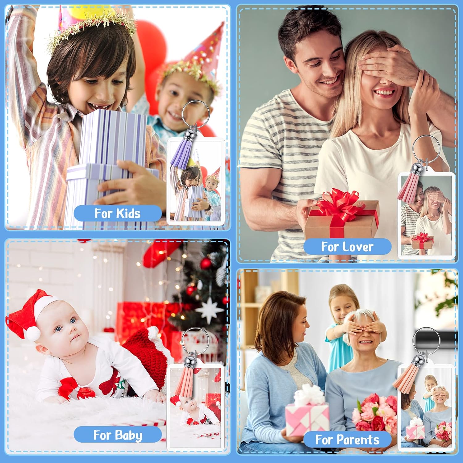 Henoyso Teacher Gift Acrylic Photo Frame Keychain Picture Insert Blank Clear Picture Holder 2026 Graduation for DIY