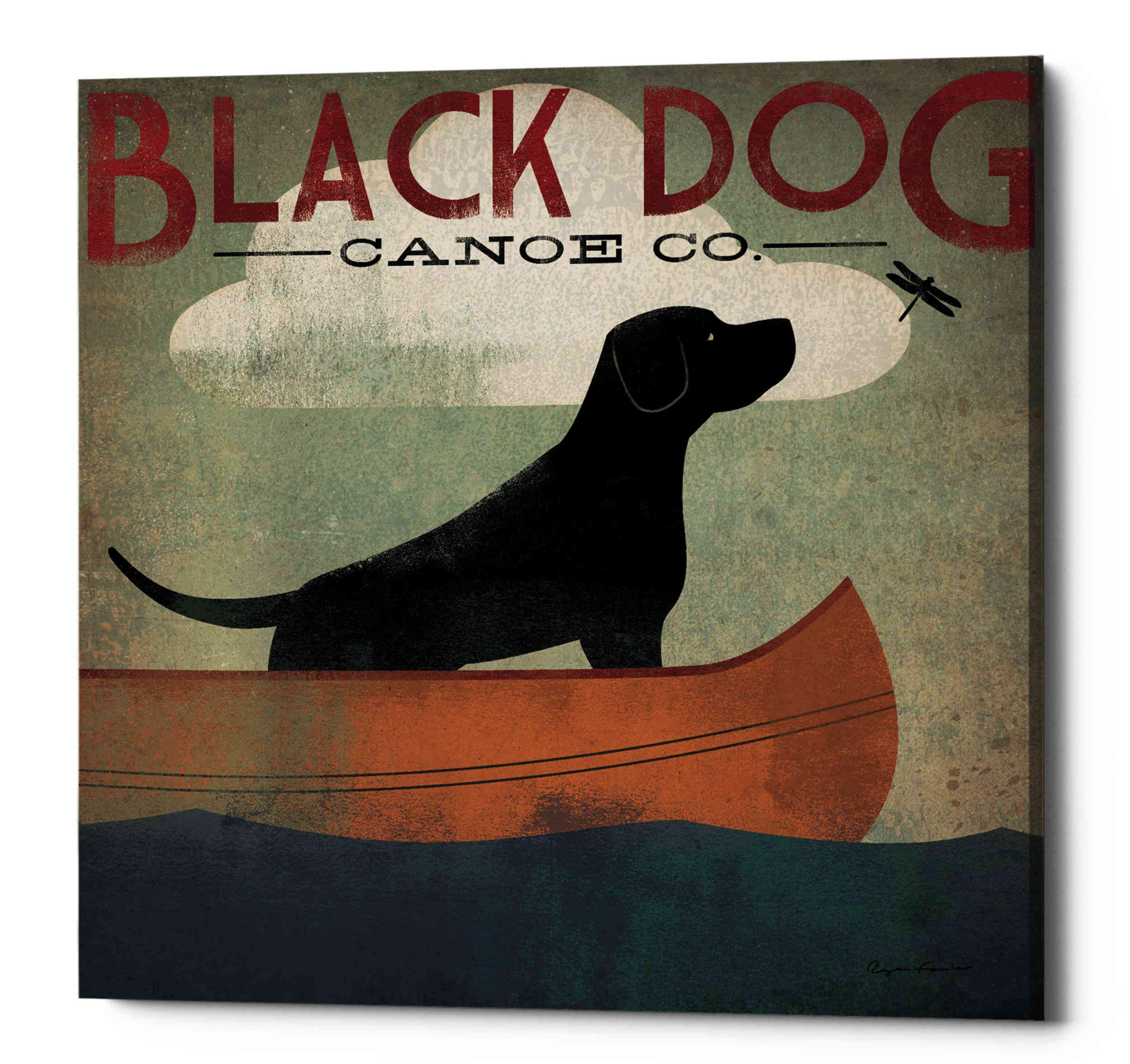 Epic Graffiti 'Black Dog Canoe' by Ryan Fowler, Canvas Wall Art, 26"x26"
