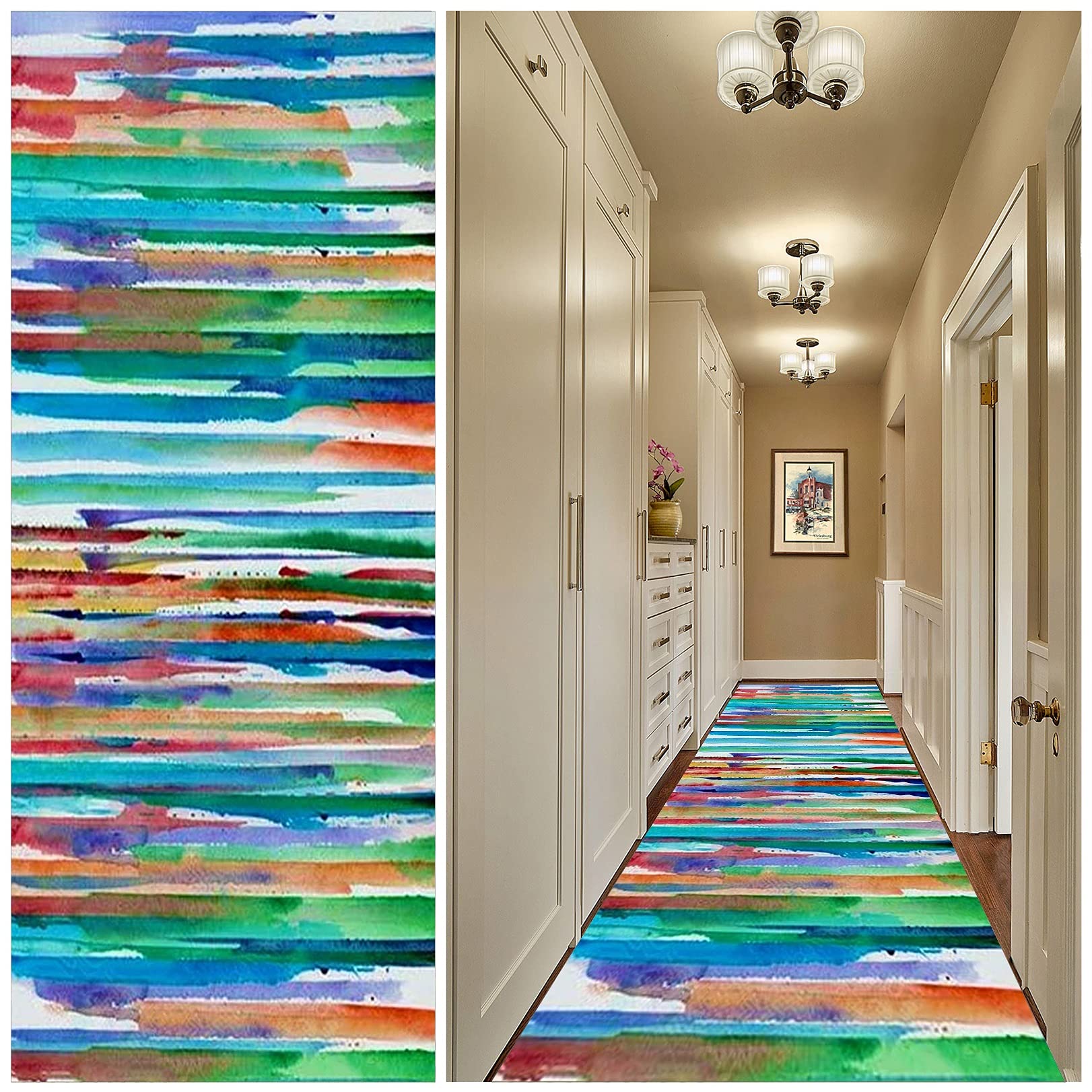Tapis de cuisine 60x380cm antidérapant et absorbant format couloir XL