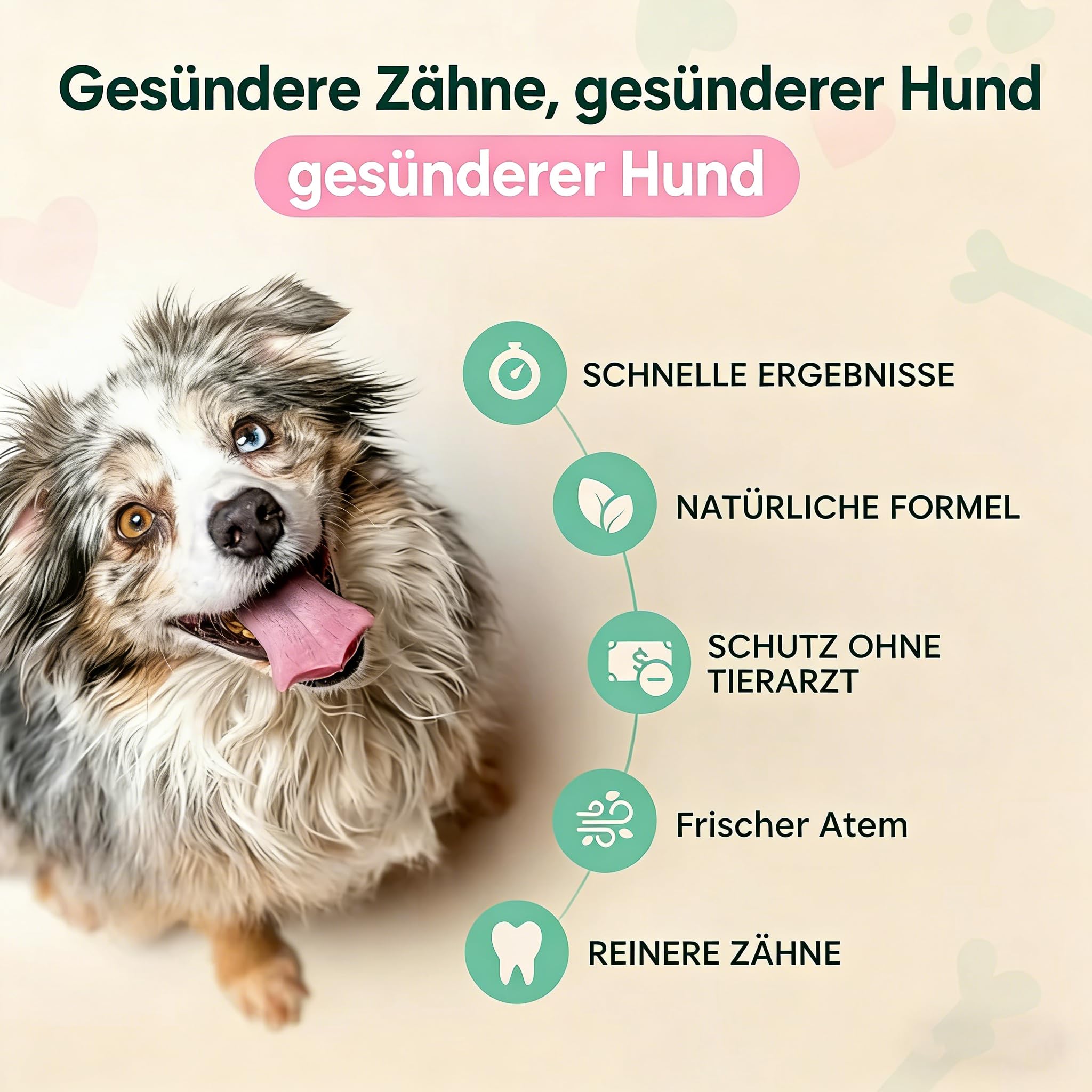 Natürlicher Atemfrischer Hundezahnspray und Katzenzahnspray - Zahnpflege ohne Zähneputzen, Plaquebekämpfung und Unterstützung der Zahnfleischgesundheit