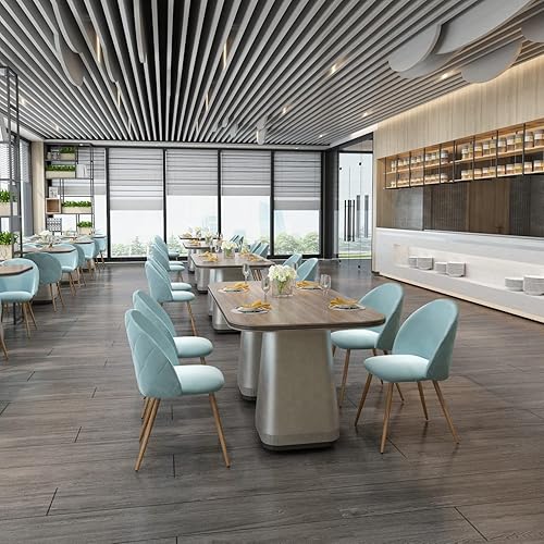 Miniatura 4 de Homy Casa Juego de 2 sillas de comedor de terciopelo con acento de cocina, juego de sillas laterales de estilo escandinavo para sala de estar,