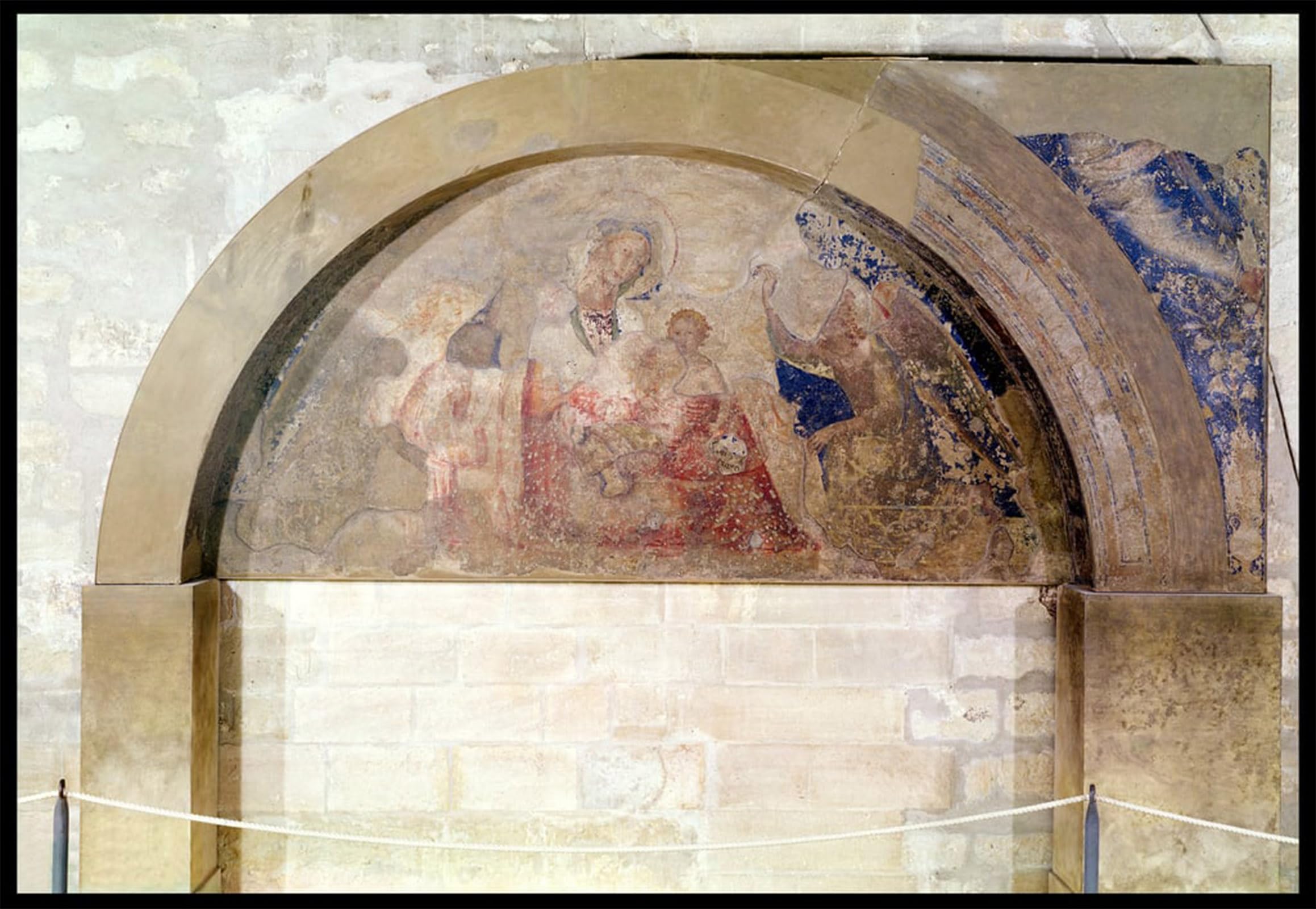 POSTERIIk Vintage Art Print Images Pictures Print Tympanum Depicting the Virgin of Humility with the Christ Child Surrounded by Simone Maritini Modern Colour Posters for Office Home Decor 60x90cm