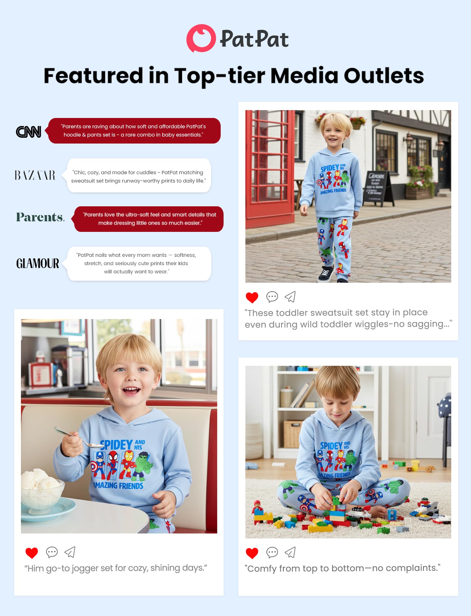 Disney Marvel Spider-Man Mickey Toy Story Cars Boy Pullover Hoodie & Jogger Pants Outfit-Set Sweatsuit Lounge Matching Set 2-9Y
