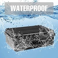 Vista 3 de Funda rígida de 18 x 13.8 x 8 pulgadas, funda protectora portátil impermeable para cámara con espuma personalizable, compatible con drones, cámara