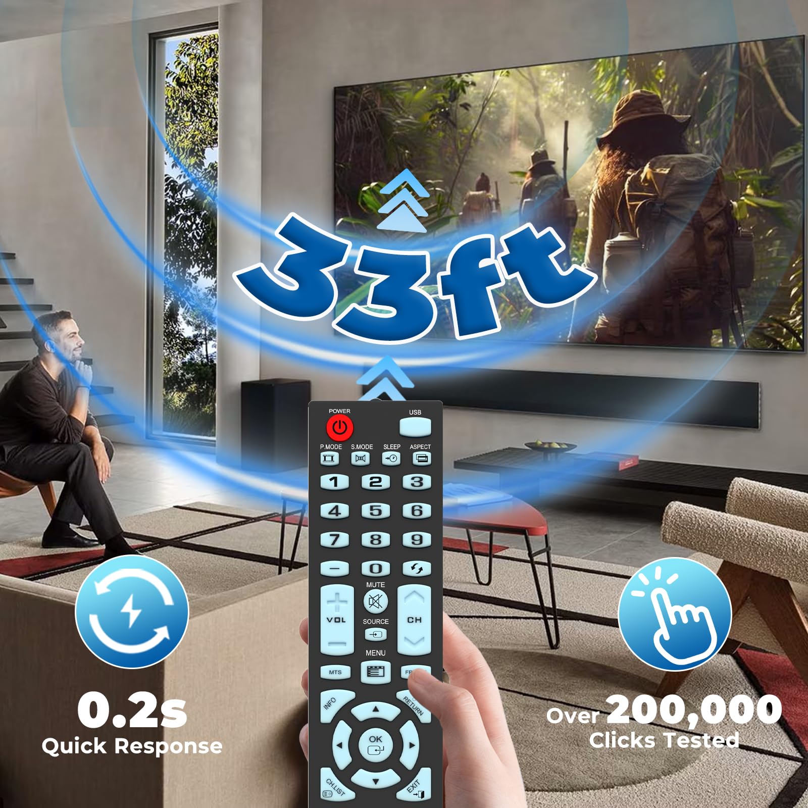 Mando a distancia Element TV de repuesto para Smart TV