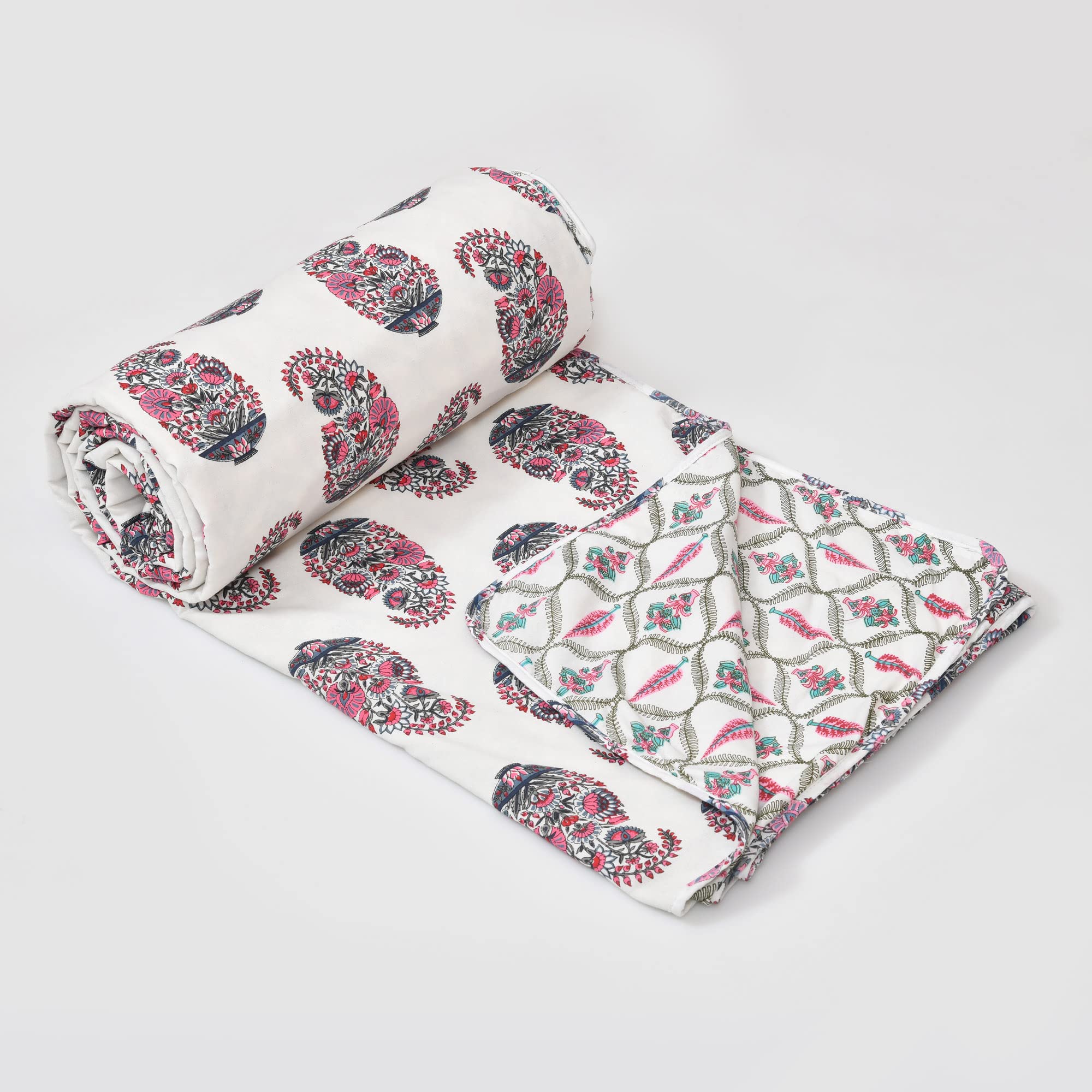Shubastik Pure Cotton 3 Layer Lightweight Jaipuri Printed Single Bed Reversible Dohar/AC Blanket for Summer Single Bed (60 X 90 Inch) (B0C33V5JGY) Amazon Price History, Amazon Price Tracker
