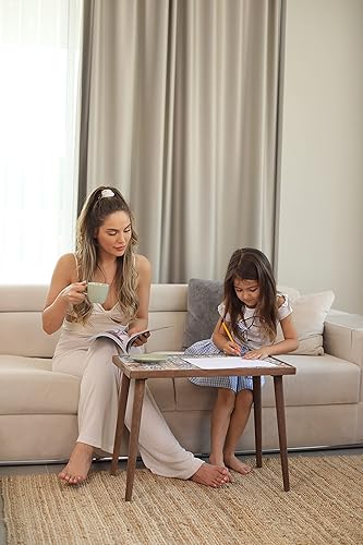 Miniatura 27 de Comfyt Mesa auxiliar, mesa auxiliar hecha a mano, mesa auxiliar, mesita de noche, mesa anidable, mesa de noche, mesa decorativa para el hogar, Rojo