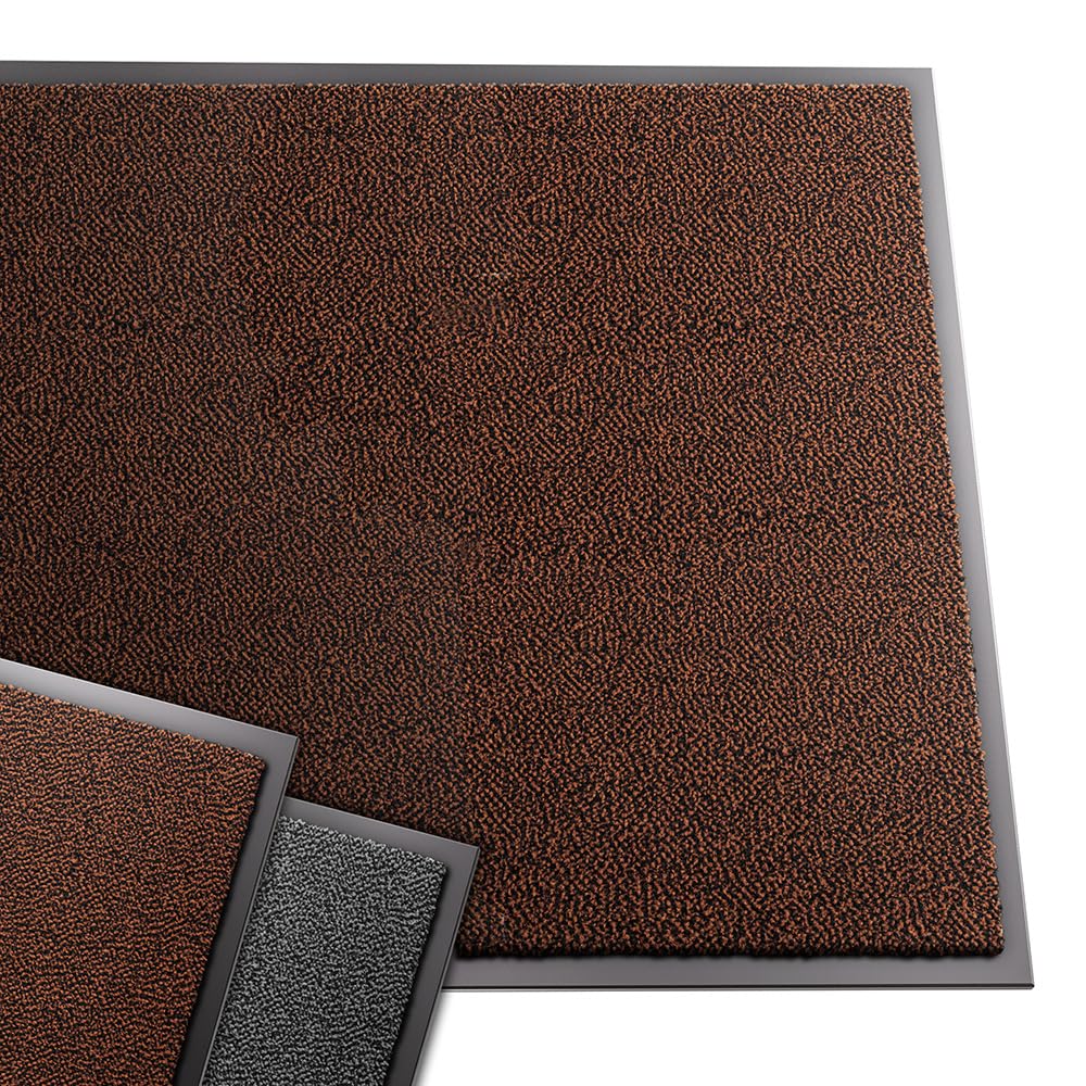 vounot ® Tapis de Porte Paillasson d'Entree Interieur et Extérieur Tapis Antidérapant et Anti-Poussière Tapis d’entrée Imperméable Lavable 90x120cm Marron-Noir