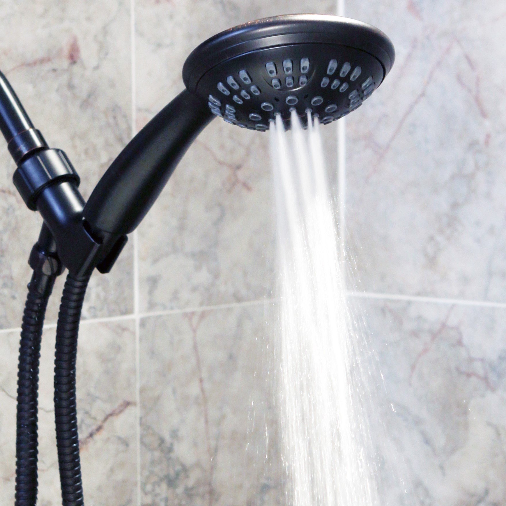 Aqua Elegante - Alcachofa de ducha de mano con 6 funciones. Asombrosa alta presión. Alcachofa de ducha de mano ajustable. Uso en interior y exterior. Accesorio para baño moderno y spa.