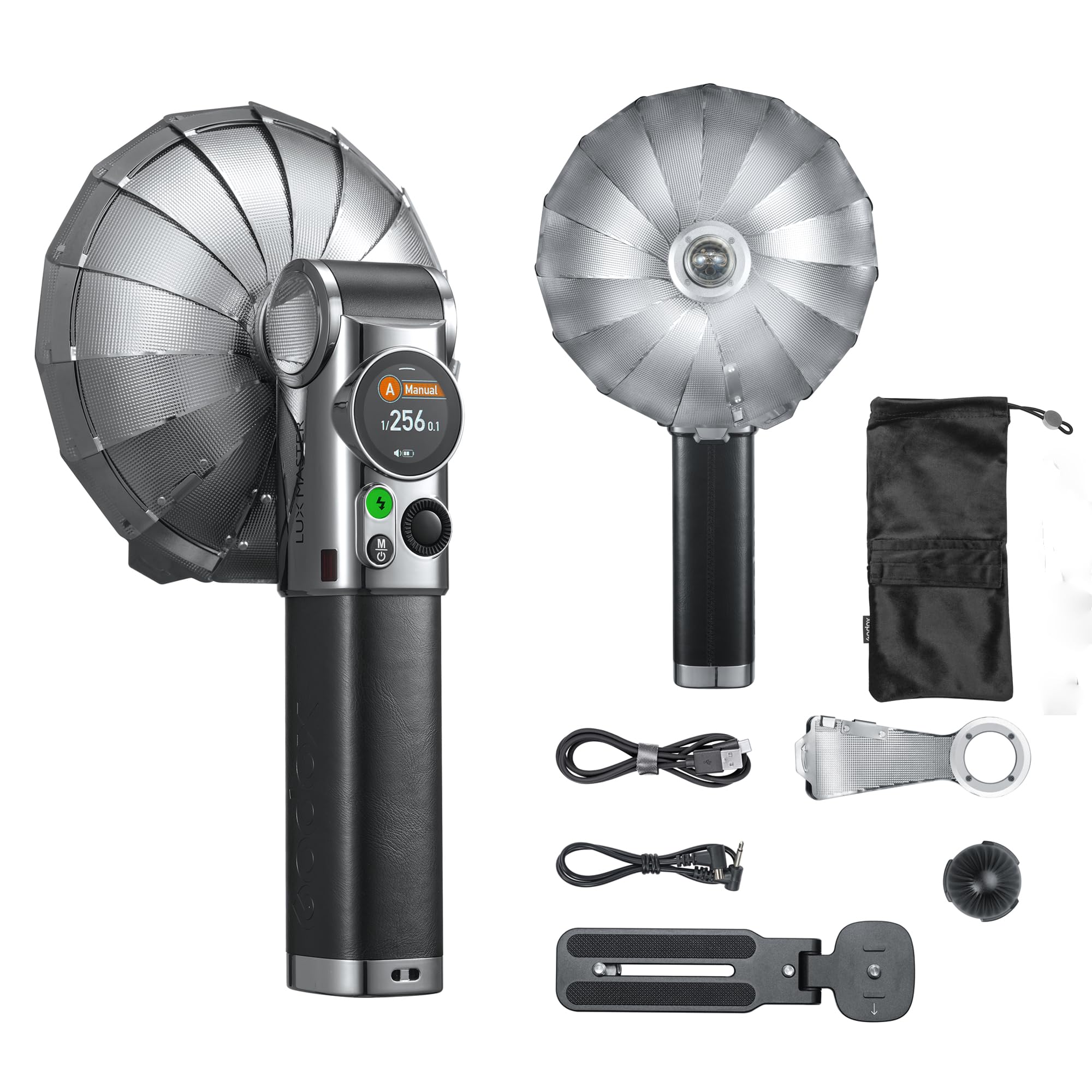 Godox Lux Master Retro Camera Flash, Tiltable Flash Head On Camera Flash, Built-in Battery, Supports TTL Color Touchscreen Work Seamlessly with Triggers Like X3, XproII and X2T