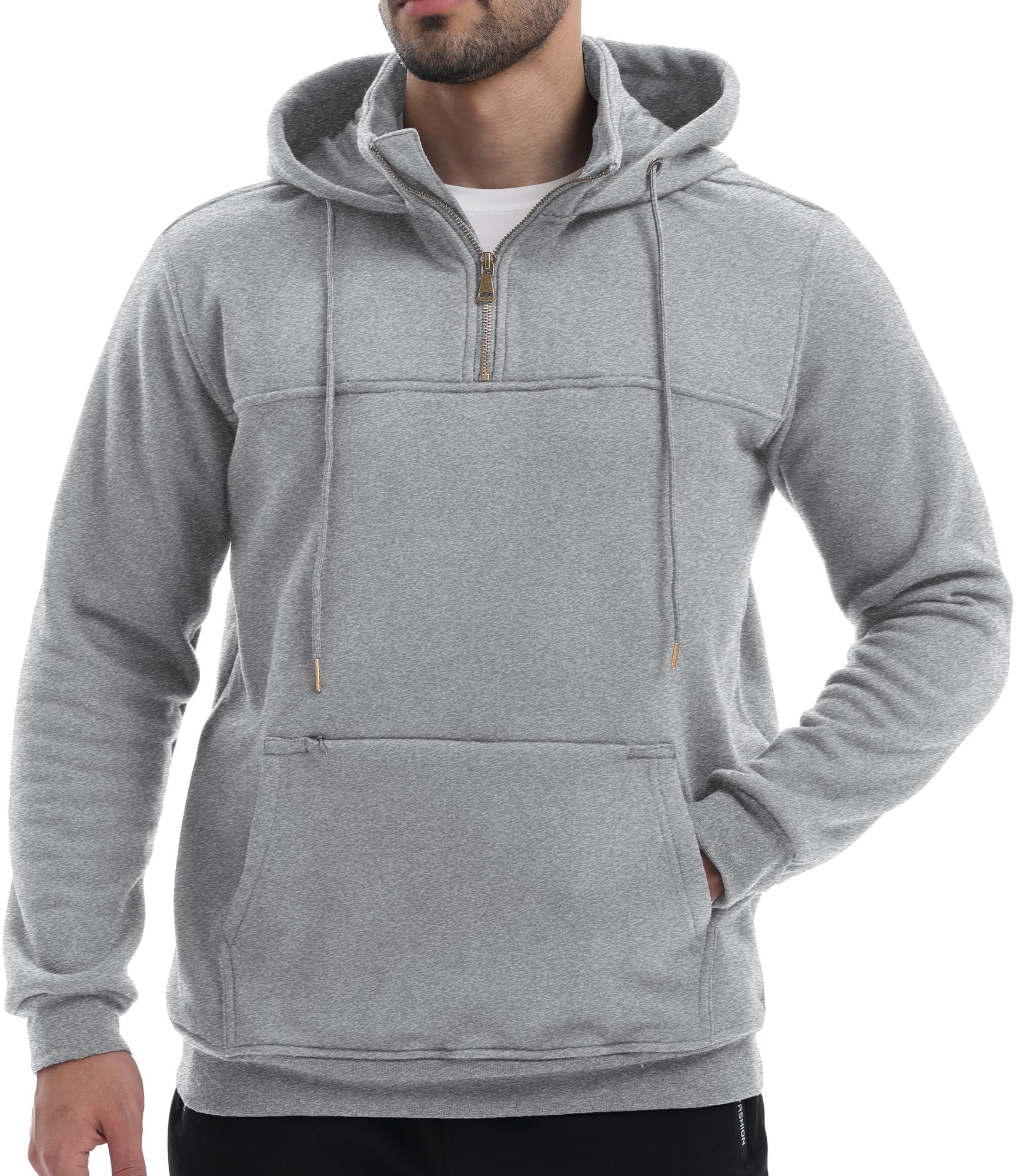 Peakwell Felpa Uomo con Cappuccio e Zip Felpa in Pile Caldo Pullover da Lavoro