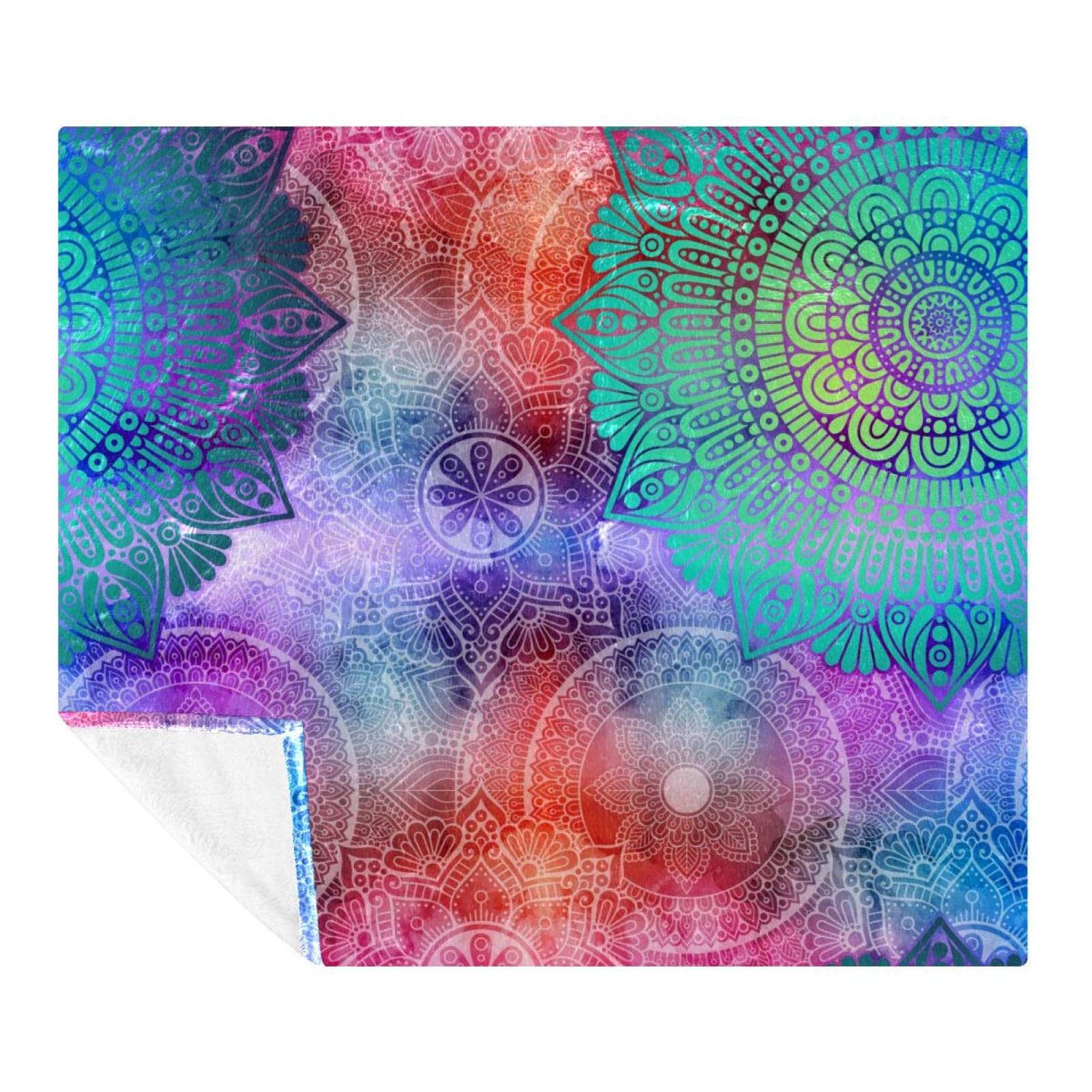 Couverture polaire légère mandala pour des soirées cocooning