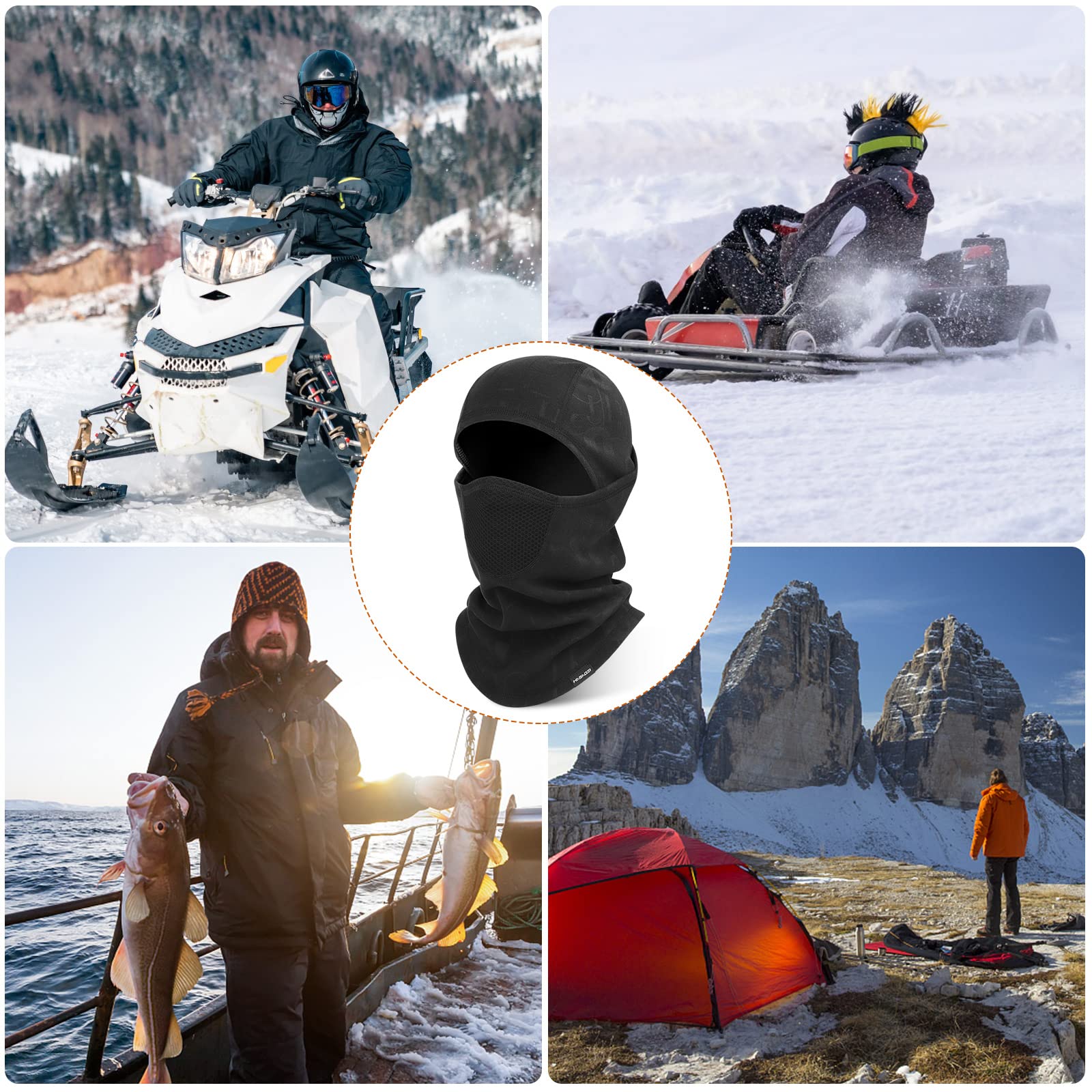 HASAGEI Passamontagna Scaldacollo Moto Invernale Termico con Pile Balaclava Sottocasco Caldo Multifunzionale per Ciclismo Sci Antivento Traspirante