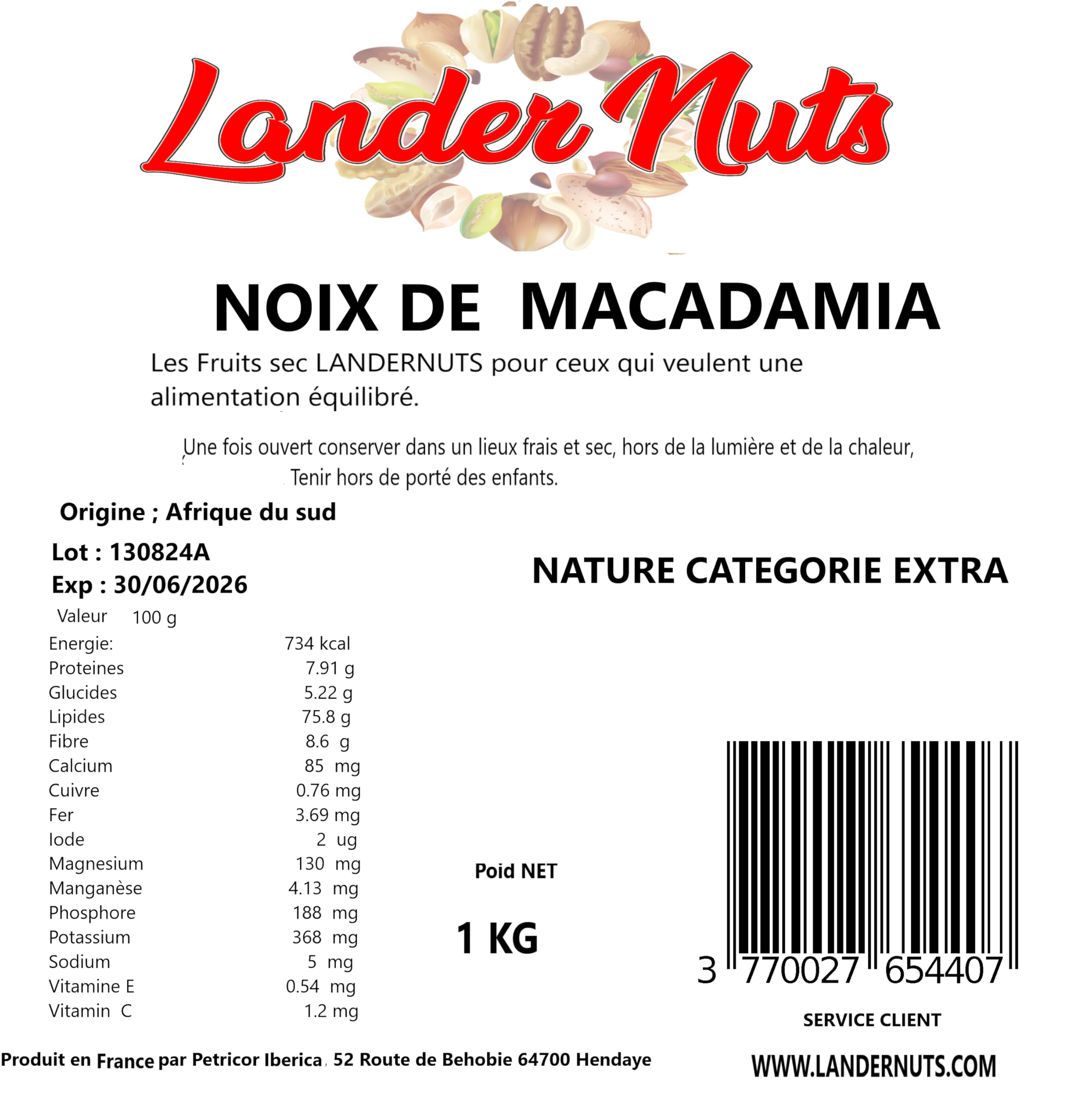 Nuez de Macadamia LANDERNUTS 2 kg