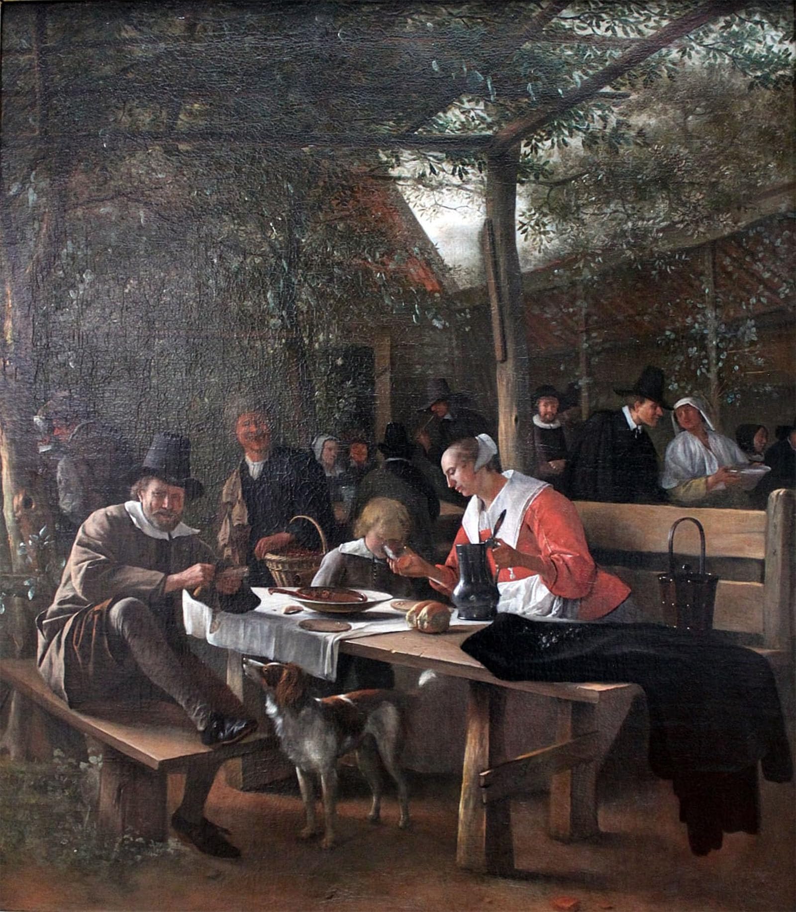 SERENDIPITP Retro Picture Poster Wall Art Pictures Painting the Pub Garden by Jan Havickszoon Steen Wall Art Canvas Print for Wall Decor 60x90cm