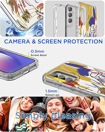 Miniatura 2 de AICase Funda transparente para Samsung Galaxy A54 de cuerpo completo resistente con protector de pantalla de vidrio templado, parachoques delgado,
