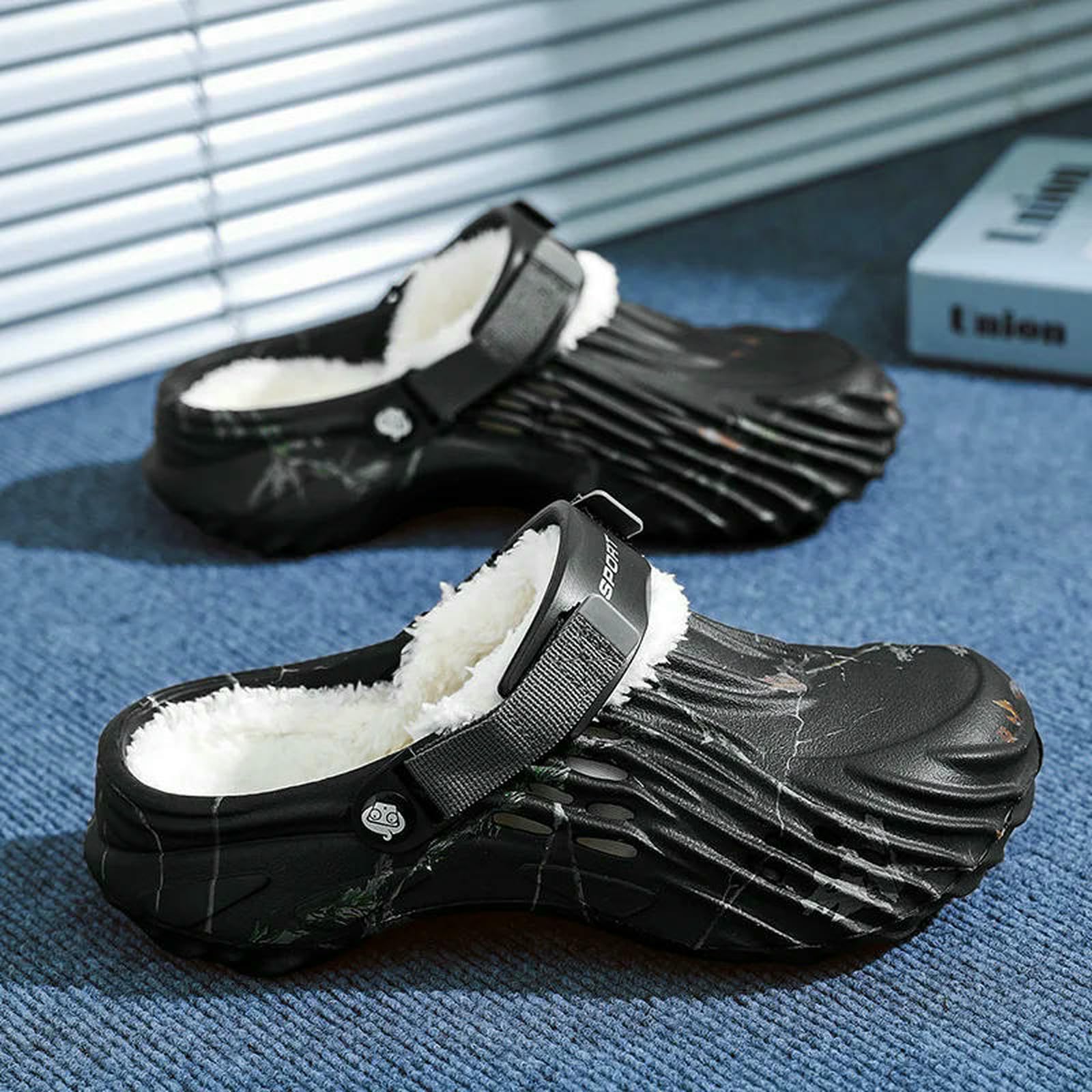 Pantofole di Cotone Caldo Rimovibili Grandi Scarpe da Giardino Perforate Eva Leggere Antiscivolo Spiaggia per L'Estate degli Uomini-grigio-45