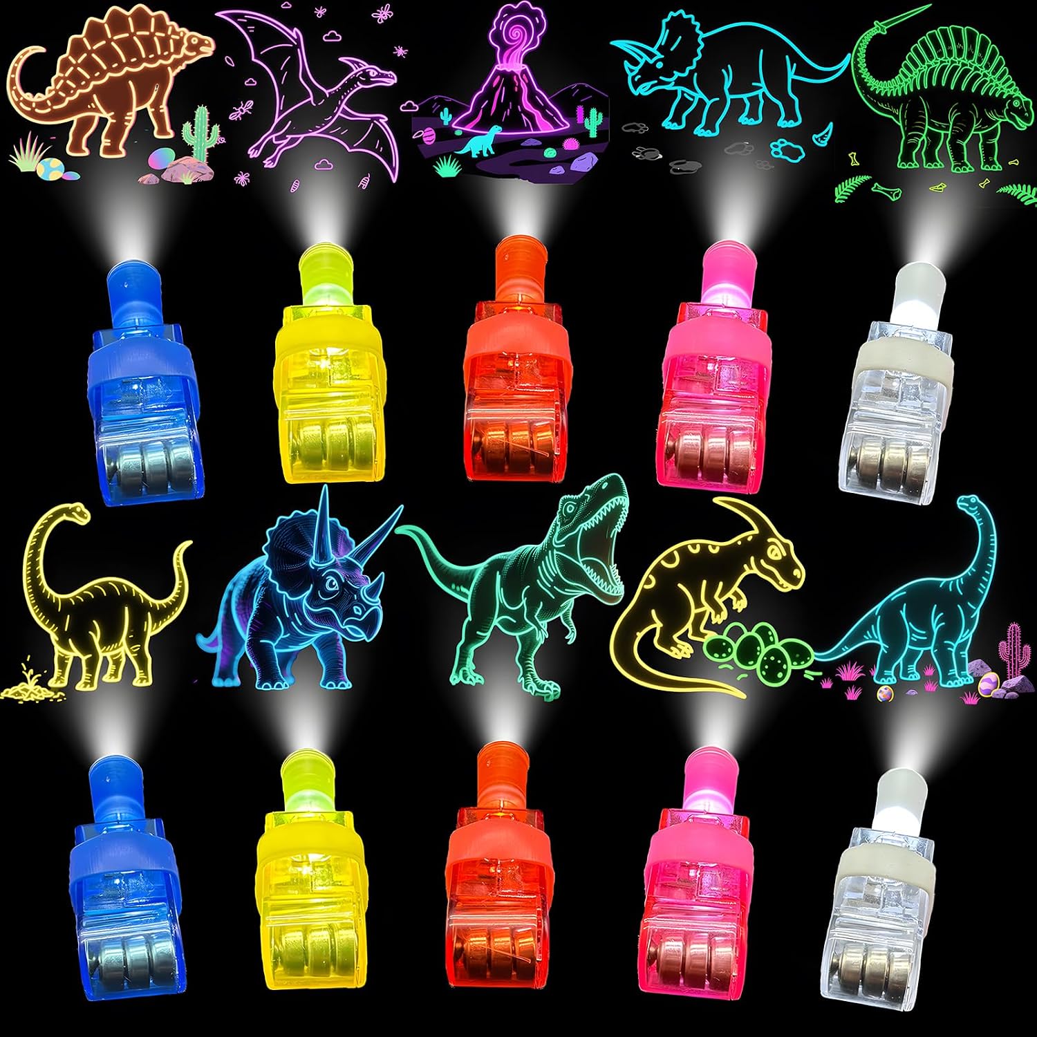 40 PCS Video Game Party Favors LED Light Up Finger Lights, Glow in the Dark Gamer Birthday Toys Bulk for Goodie Bag Stuffers, Gaming Theme Supplies