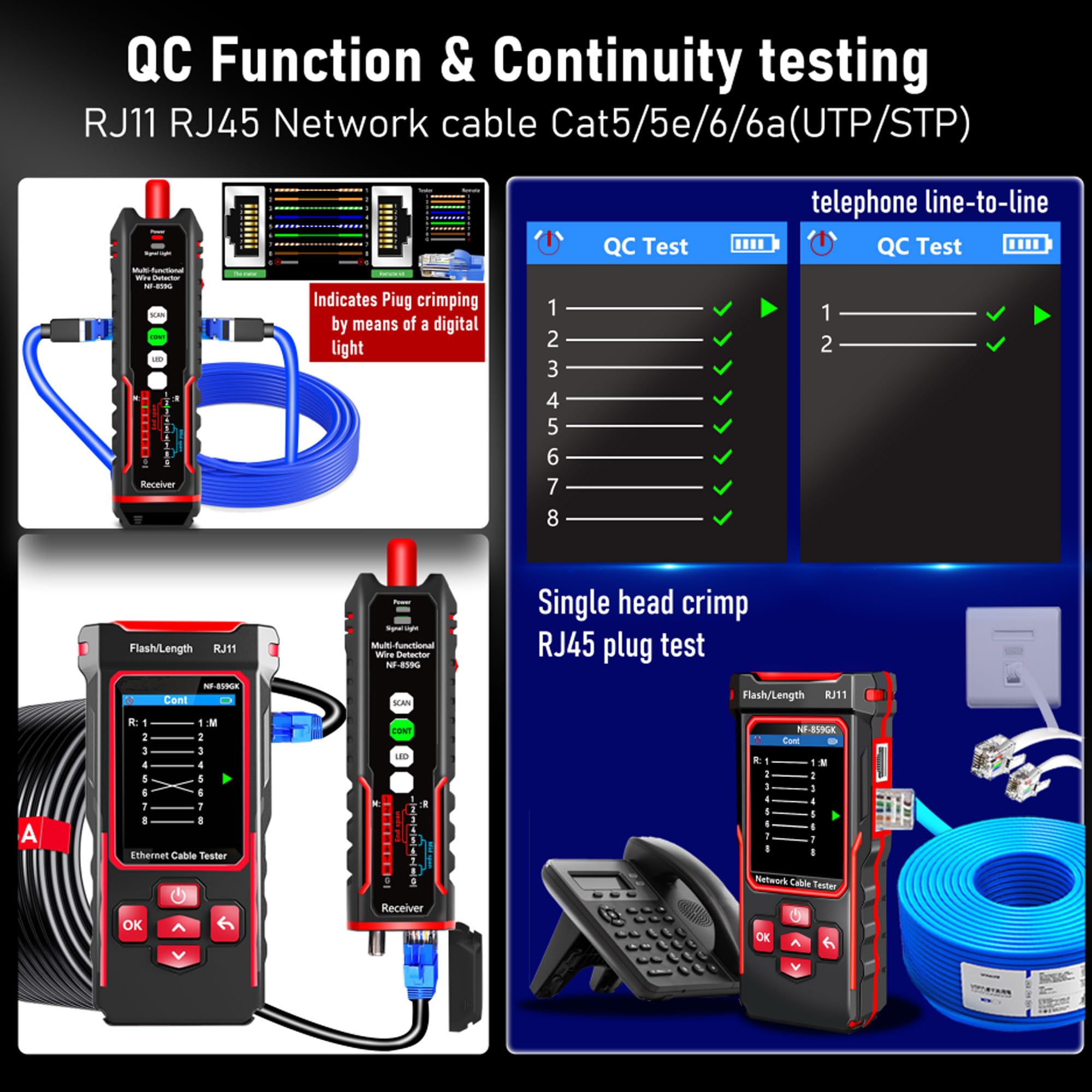 YILTION Network Cable Tester - Ethernet LAN Tester -5 YILTION Network Cable Tester - Ethernet LAN Tester -5