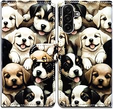 Bcov Case For Galaxy A17 5G,Cute Puppy Dog Leather Flip Phone Case Wallet Cover with Card Slot Holder Kickstand For Samsung Galaxy A17 5G