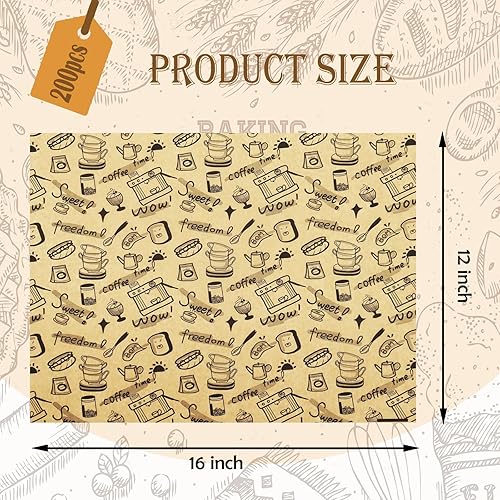 Miniatura 2 de 300 hojas de papel de delicatessen a prueba de grasa, envoltura de alimentos precortadas, bandeja de forro para canasta de alimentos, envoltura