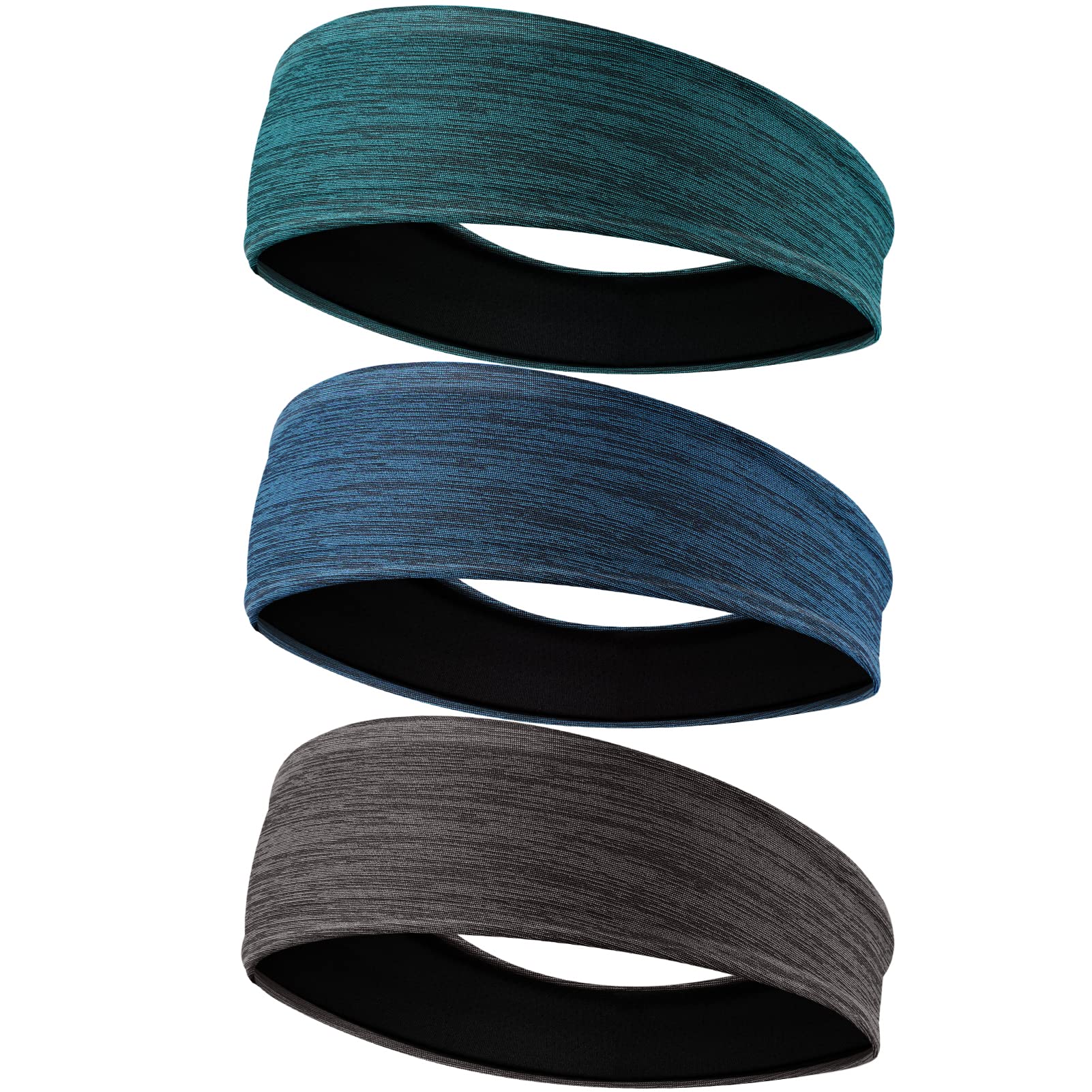 EasYoung Men's Headbands, Sweat Wicking Men's Headbands, Mens Sport Headbands for Running or Fitness, Non-Slip, Breathable