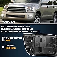 Vista 3 de Luz de circulación diurna LED frontal con conmutación Switchback blanca/ámbar, función de señal de giro secuencial Compatible con kit de luz