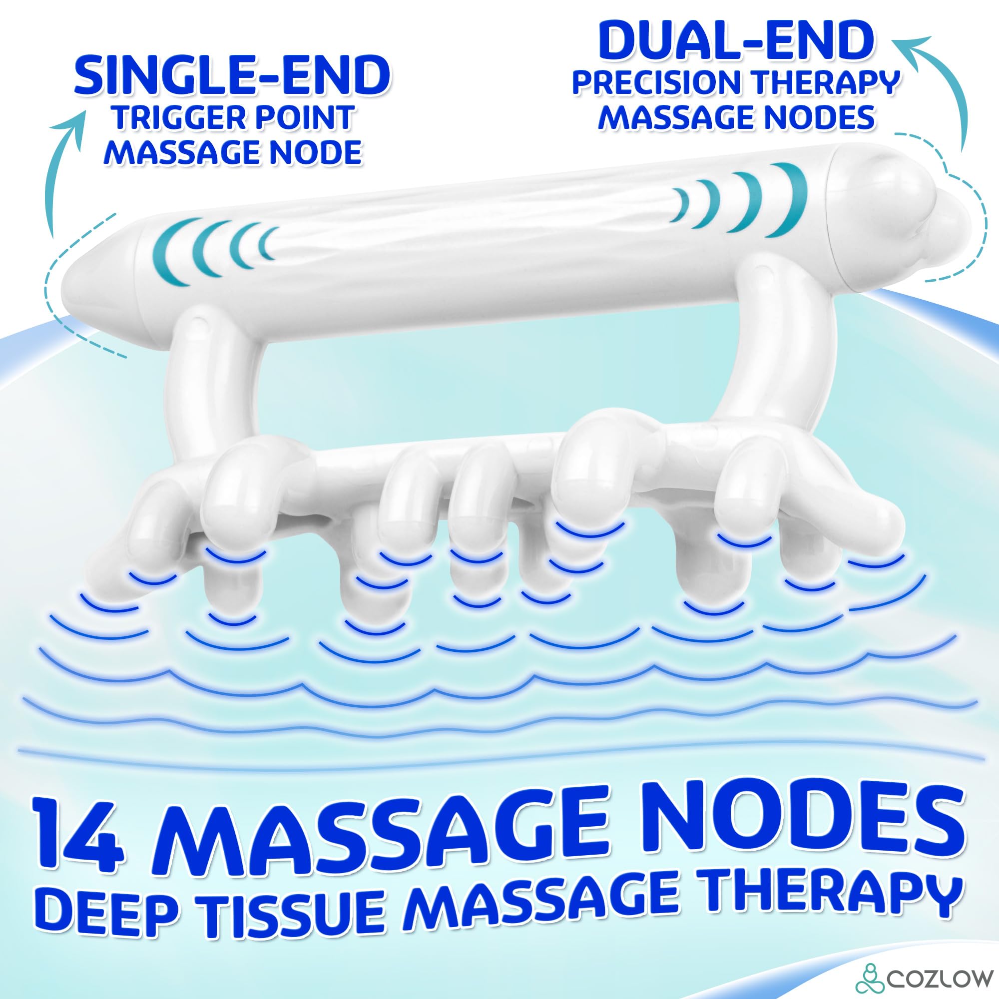Faszien-Massagegerät (18,3 cm lang, blau) Tiefengewebe-Faszienmassagegerät zur Linderung von Schmerzen an Körper, Nacken, unterem Rücken, Schulter, Knie, Knöchelmuskulatur