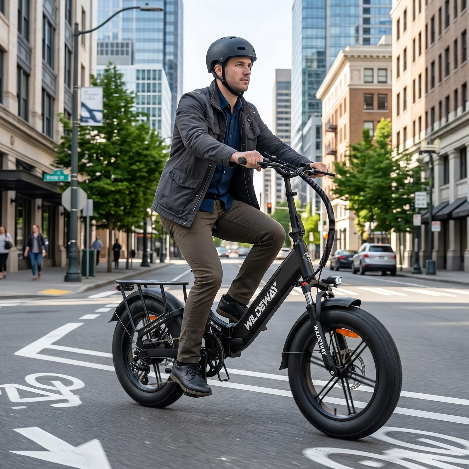 Torpedo Folding Electric Bicycle Features a 48V 15Ah Removable Battery, 20-inch x 4.0-inch Wide Tires, a 7-Speed Transmission, and Hydraulic Brakes