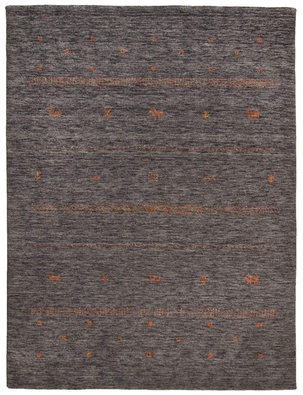THEKO Handgetufteter Wollteppich – In Rost/Creme, 90x160 Cm, 100% Schurwolle, Florhöhe 10 Mm, Aus Indien