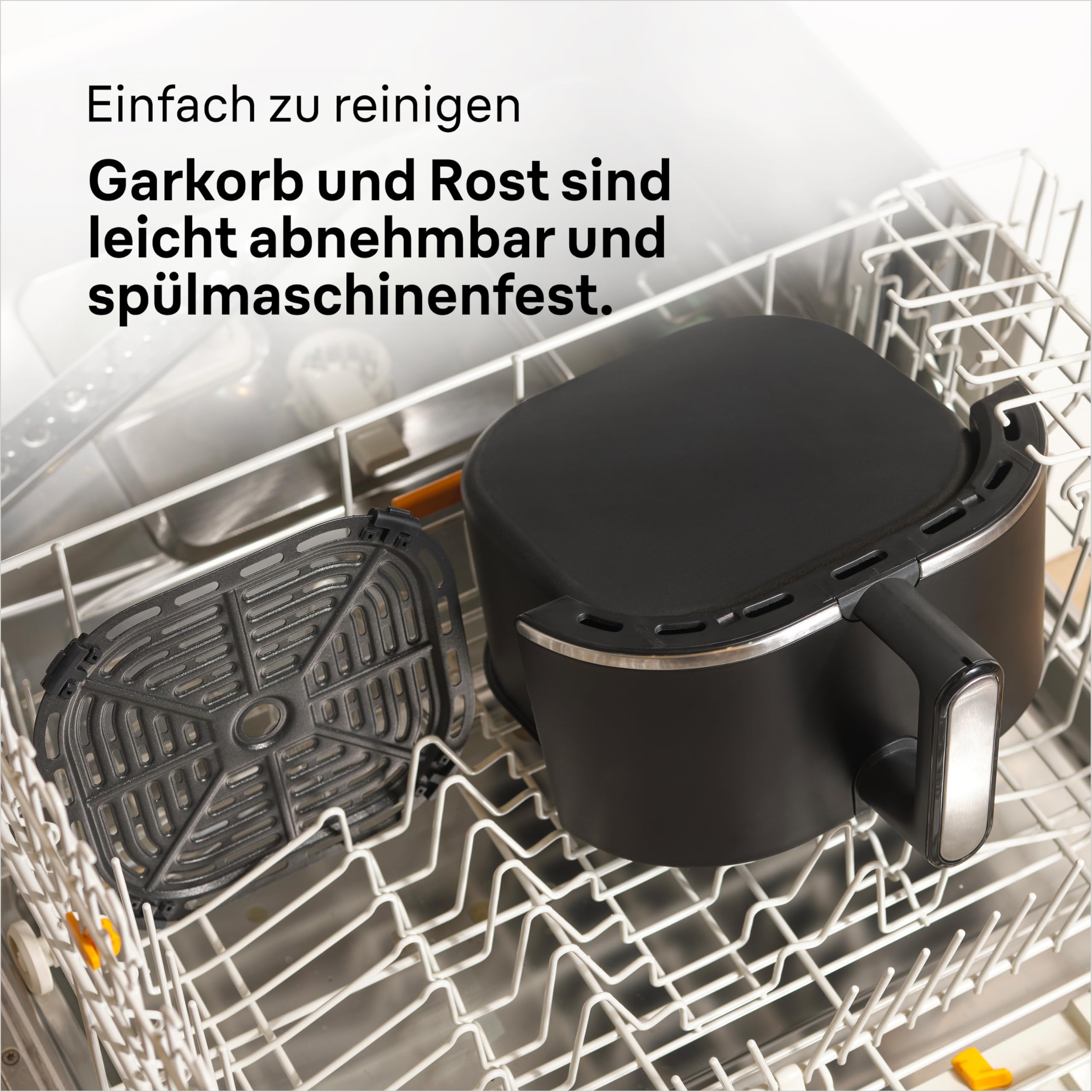 Braun Heißluftfritteuse MultiFry 3 HF 3030, 4,3 L, 1500W, digitale Temperaturregelung, 80-200°C, Timer, 8 Programme, Touch Control, Antihaftbeschichtung, Garkorb & Rost spülmaschinenfest, Schwarz