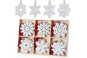 Lemonfilter 30-Piece White Felt Snowflakes for Christmas
