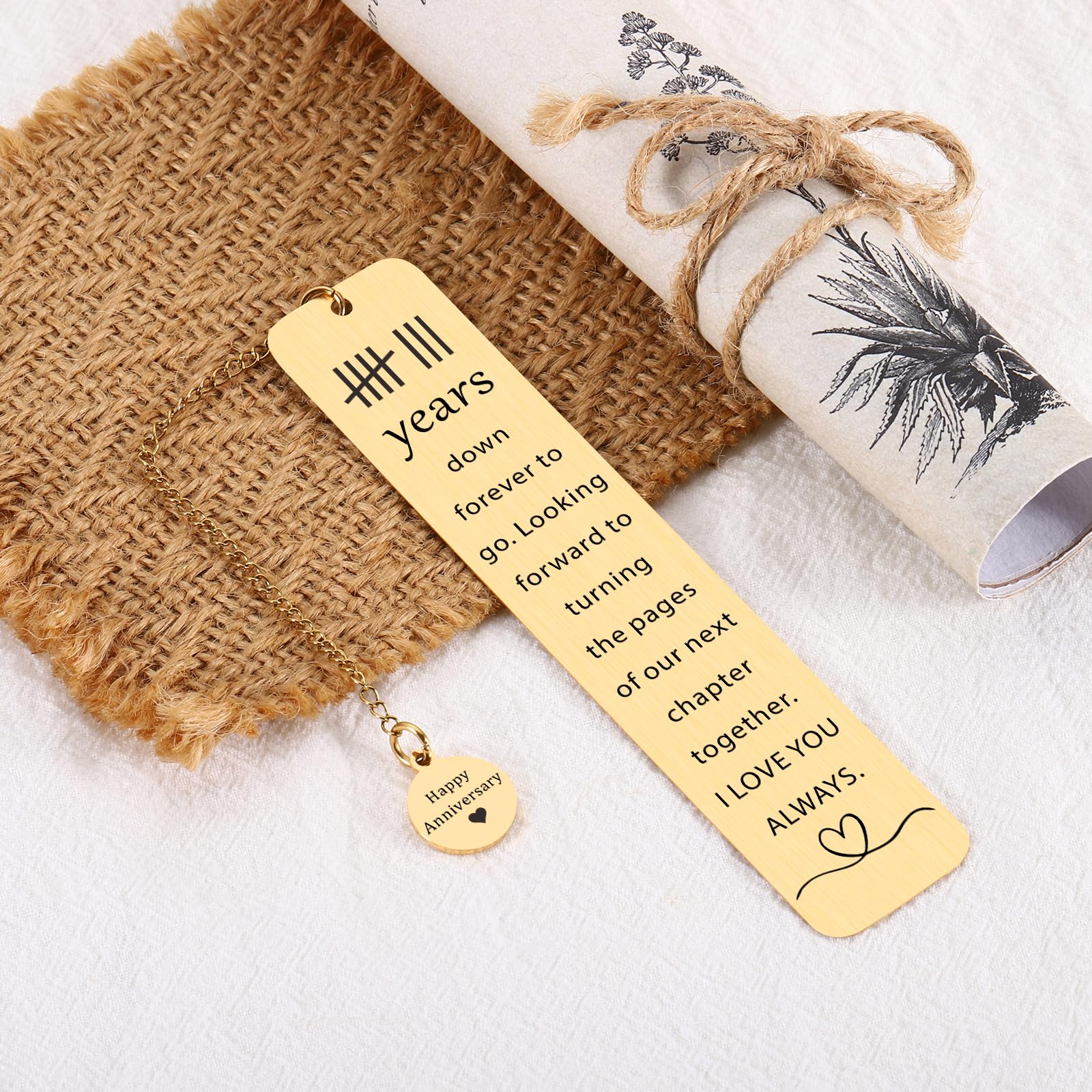 Bronze for 8th Wedding Anniversary - Bookmarks, GIFS for Her & Him Valentine Bookmarks for Couple Husband Wife Parents