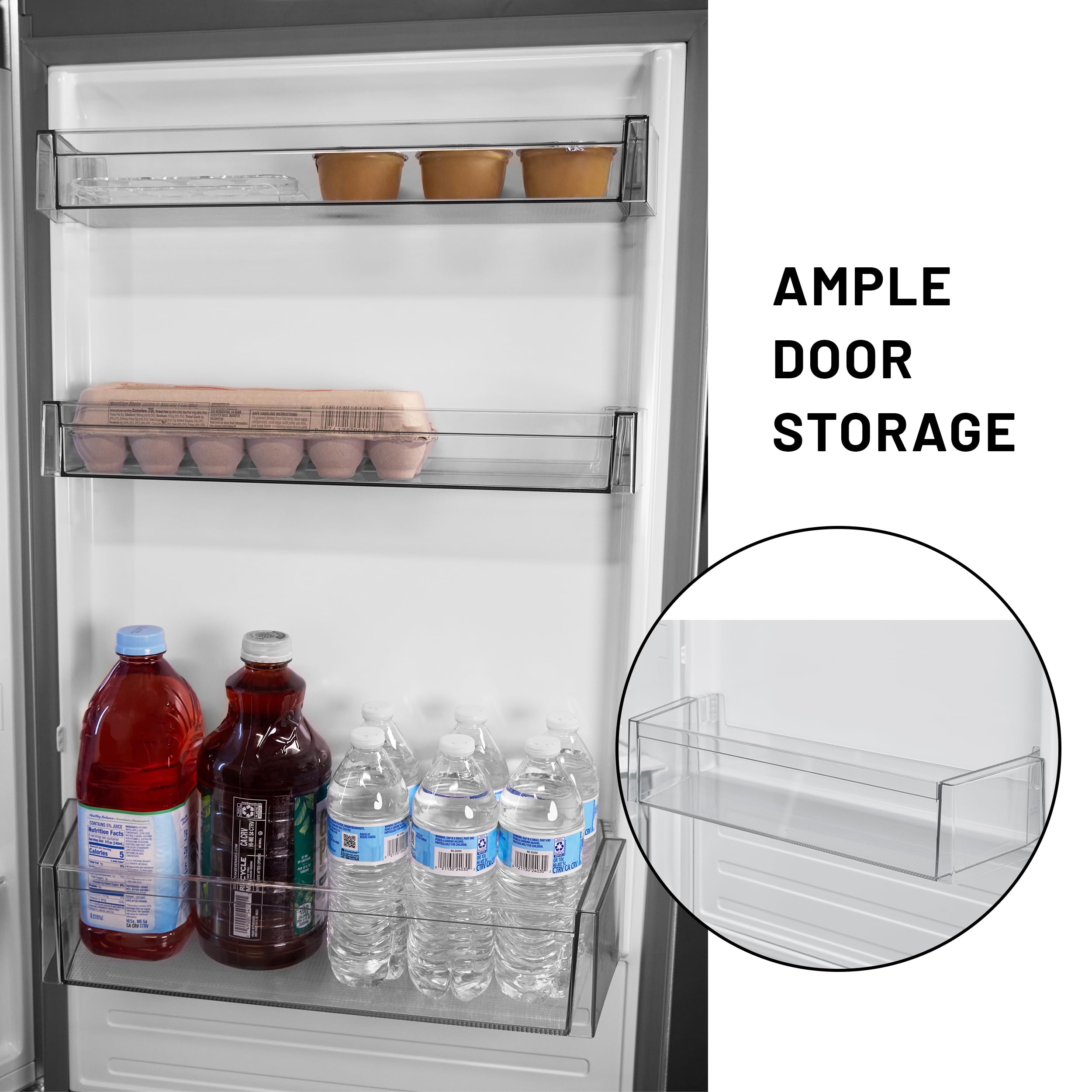 Conserv 12 Cu.Ft. Frost Free Bottom Freezer Refrigerator With V-Move Handle, Reversible Door Garage Ready E-Star (Titanium) on Fridge.com - View 6