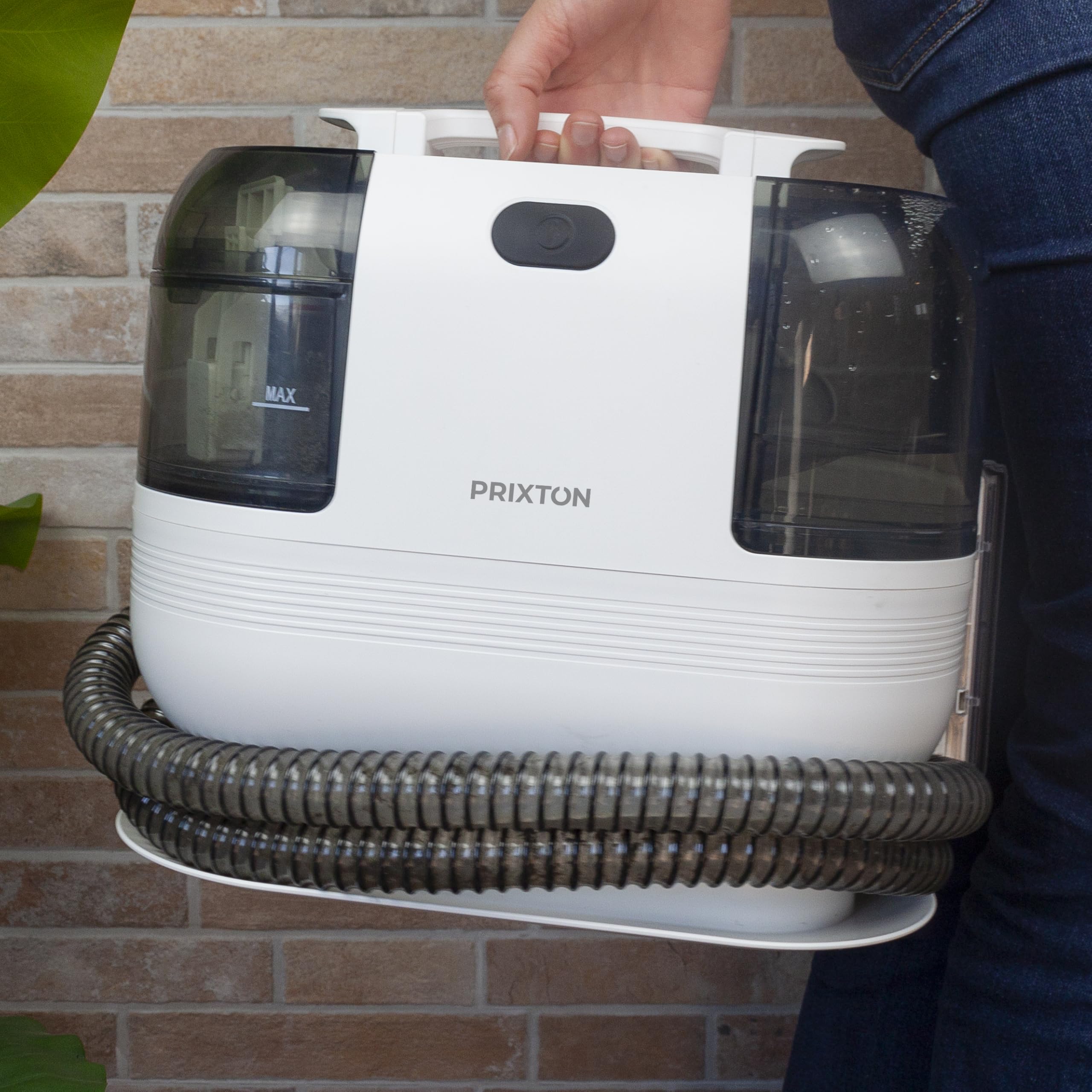 Prixton Aspirapolvere per Tappezzeria e Moquette AquaClean, 500W, Compatto, Nebulizzazione Regolabile, Serbatoio Acqua Pulita 1,25L e Acqua Sporca 0,75L, Nebulizzazione, Pulizia e Aspirazione