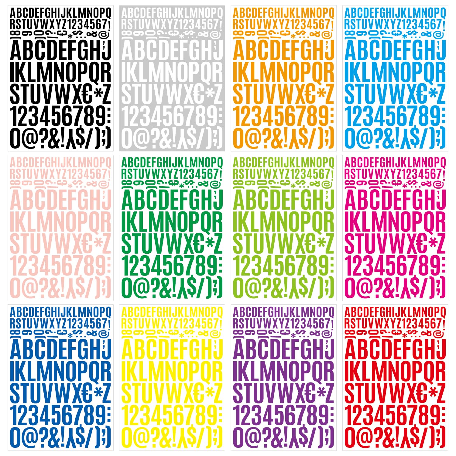 1224 Pcs Self-Adhesive Vinyl Letters & Numbers Stickers - 12 Sheets, 0.8 & 1.6 Inch, White, Waterproof - View #9
