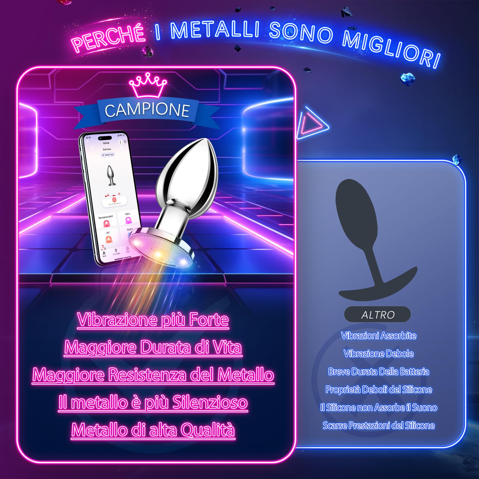 Glanvoo Plug Anale Vibratoreper Donna con Telecomando, Anal Plug Anale-dilatatore Donna Sex Toys 9 Modalità, Sexytoysys Donna Dildo Anale Vibratoriper Arcobaleno-LED Plug Analesex Kit Coppia per Uomo